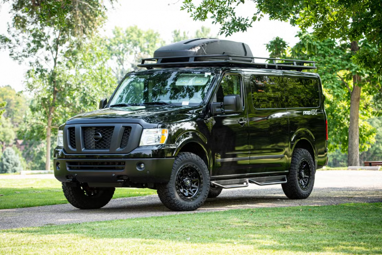 Take a trip in a Nissan NV3500HD A black nissan van