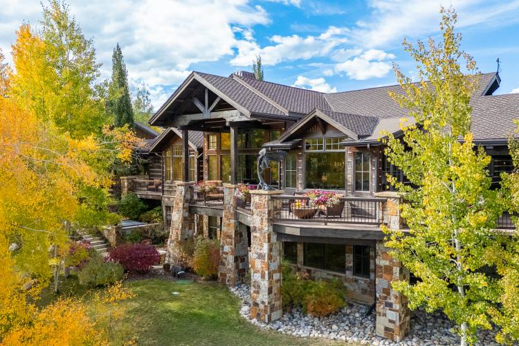 A photo of the back of our home Camp David in the Fall