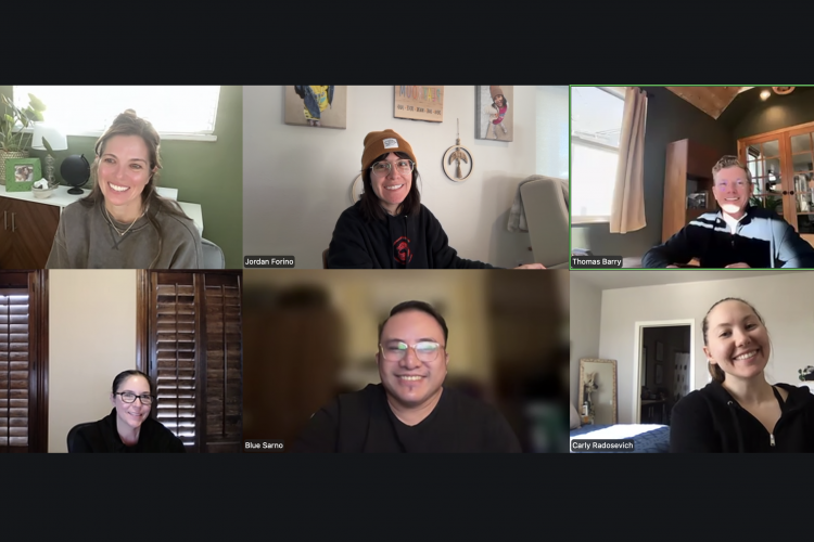 A screenshot of a zoom meeting with a portion of the HFTH team