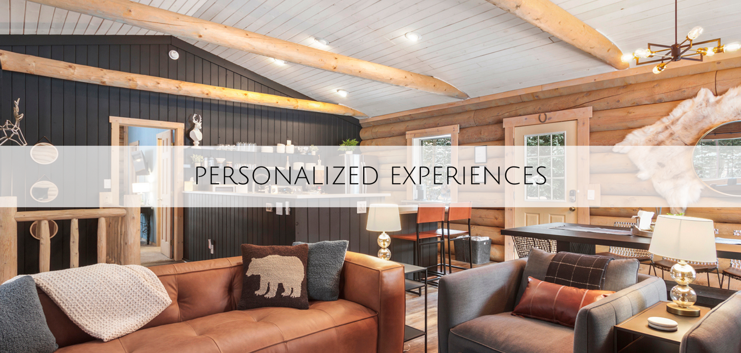 A mountain lodge living room