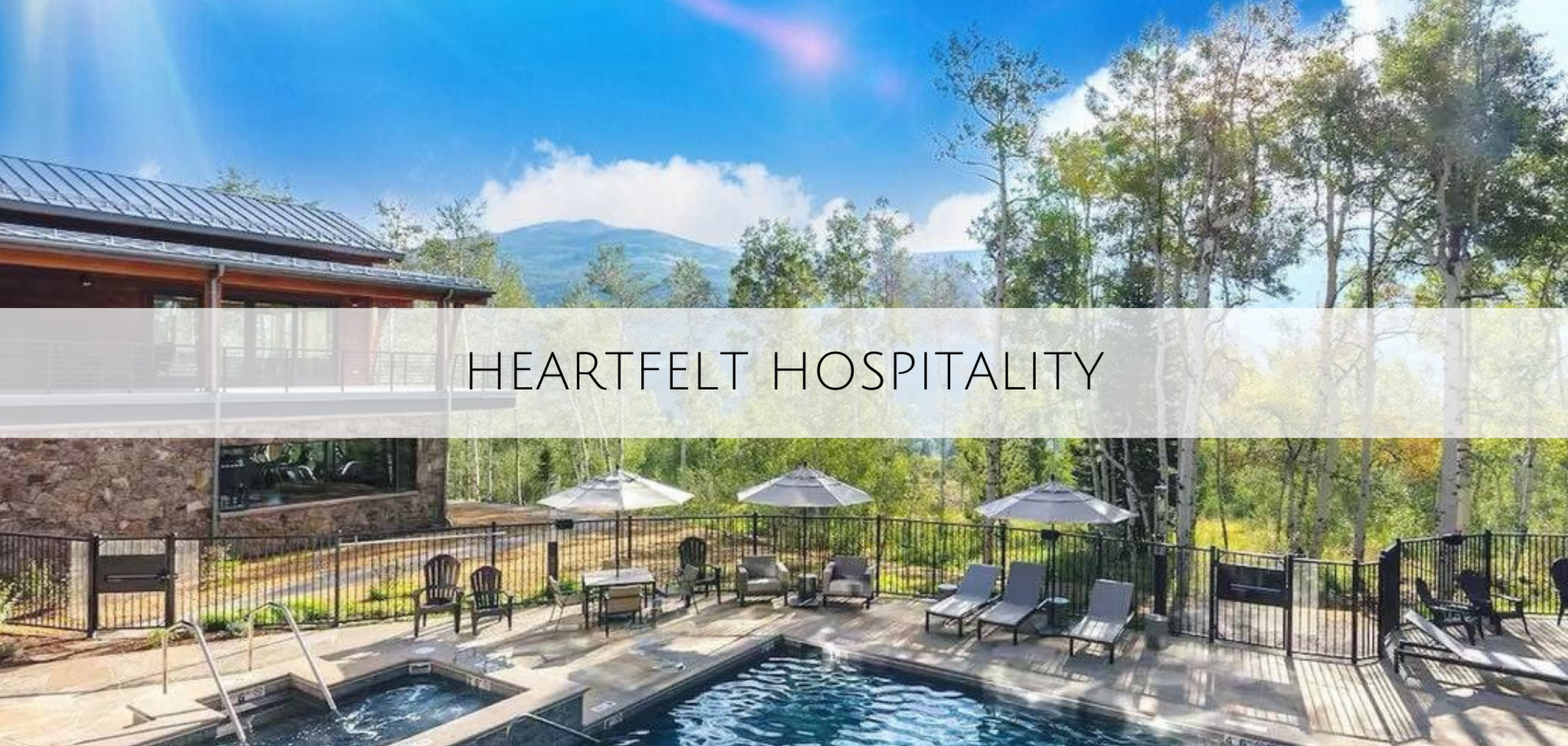 Solstice at Summit Sky Ranch An outside shot of the pool and hot tub with a beautiful view of Summit Sky Ranch