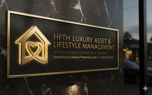 Luxury Asset and Lifestyle Management logo on a building 